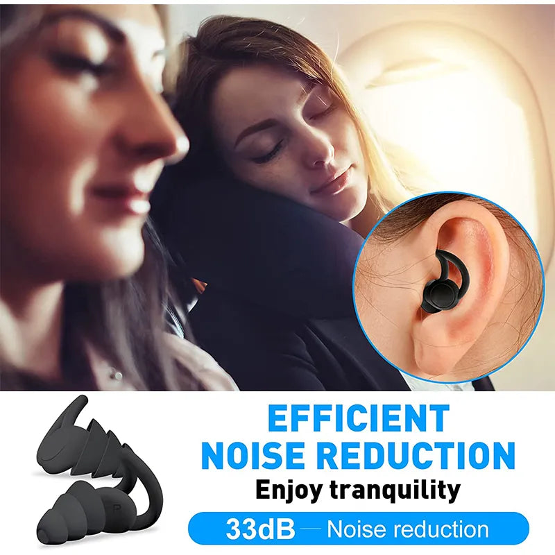 Soundproof Earplugs For Sleeping Soft Silicone Ear Muffs Noise Protection Travel Reusable Protection Sound Blocking ear plugs