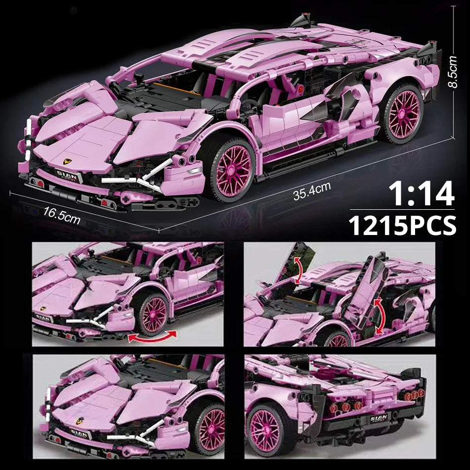 ToylinX 1:14 Bausteine Auto MOC City Speed Auto Luxus Auto Racing Fahrzeug mit Super Racers Ziegel Spielzeug für Kinder geschenk