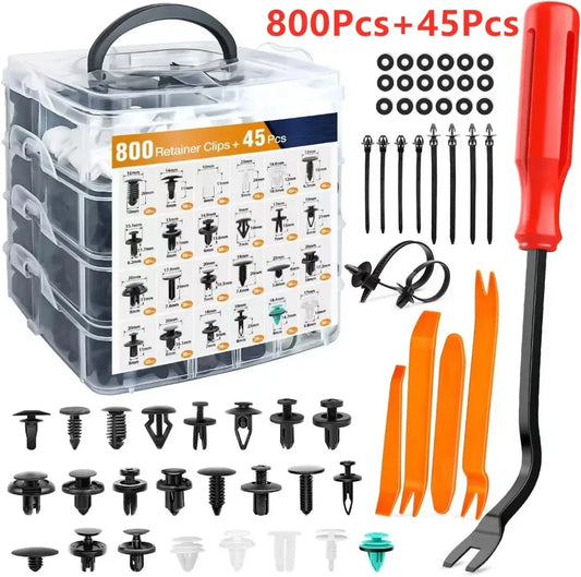 800 Stück Auto Fastener Clip Kit Fender Nieten Clips Auto Körper Push Retainer Pin Niet Stoßstange Tür Trim Panel Retainer reparatur Werkzeug