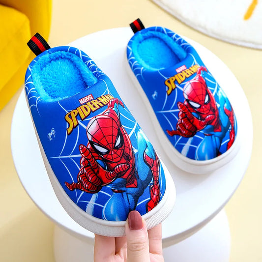 Autumn Winter Kids Shoes Boys blue Spiderman Slippers Children Christmas Slippers Pantoufle Enfant Baby Shoes Hausschuhe